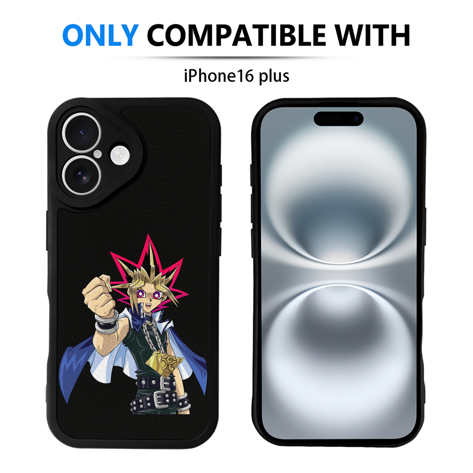 （画像用） 遊☆戯☆王 Yu-Gi-Oh! 【iPhone 16シリーズ対応】シリコンスマホケース（レザー調） 材質：シリコン